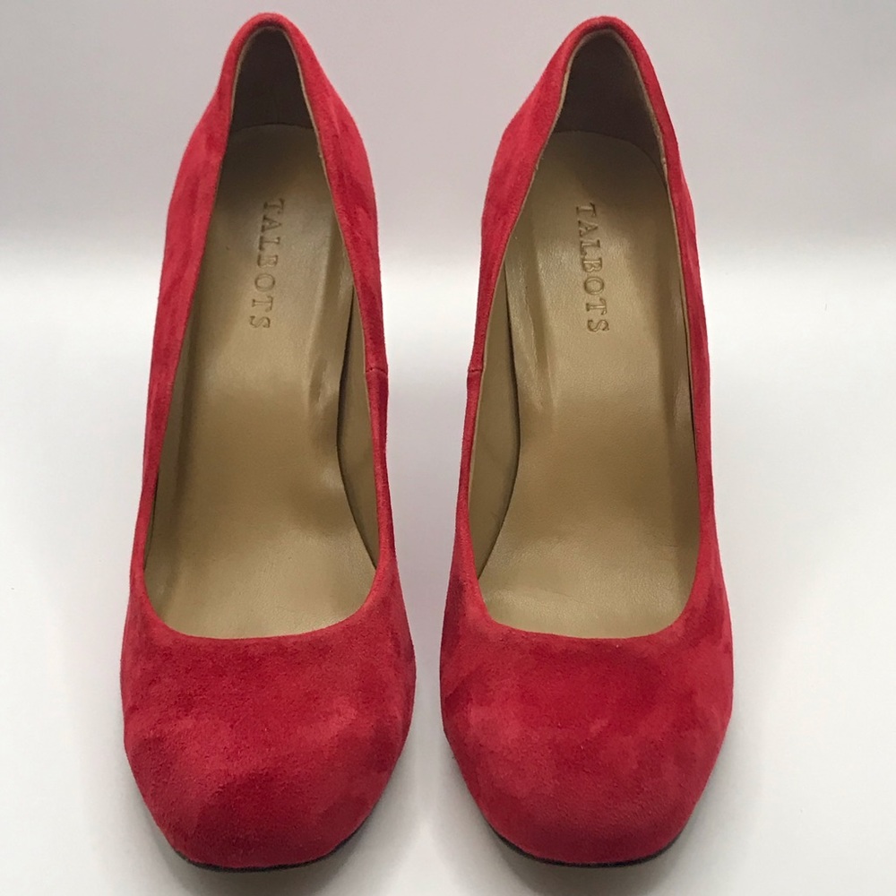 Talbots suede leather heels. Red. Size 9M (ii)
